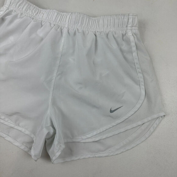 Nike Dri-Fit Tempo Brief-Lined Running Shorts White Womens Size S 100% Polyester - Picture 3 of 8